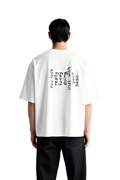 PayBuy Men's Oversize T-Shirt Humor Printed Funny Text Detailed Relaxed Fit C...