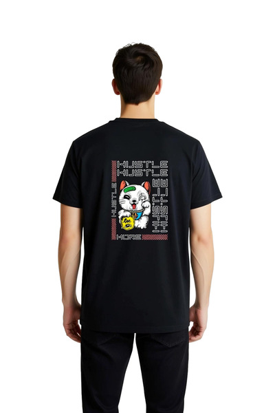 PayBuy Hustle Motivation Cat Theme Printed Men's T-Shirt