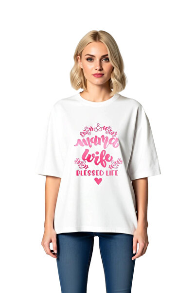 PayBuy Γυναικείο μπλουζάκι Oversize Mama Wife Blessed Life με στάμπα, διακοσμ...
