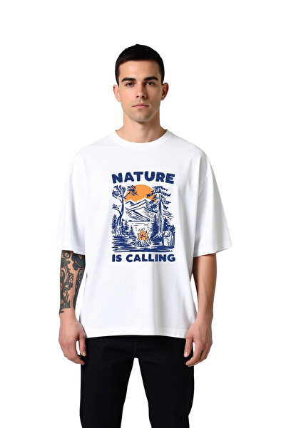 PayBuy Nature Is Calling Outdoor Adventure Printed Men's Oversize T-Shirt