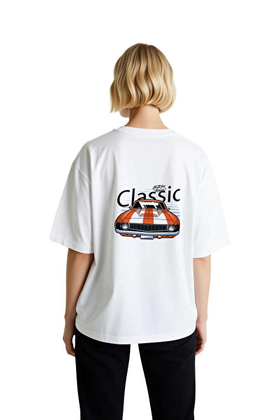 PayBuy Tricou cu imprimeu supradimensionat pentru femei, cu tematică clasică ...