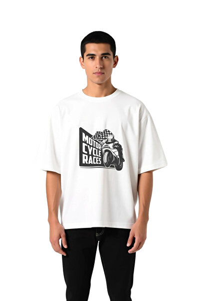 PayBuy Men's Oversize Motorcycle Races Vintage Printed T-Shirt Retro Graphic ...