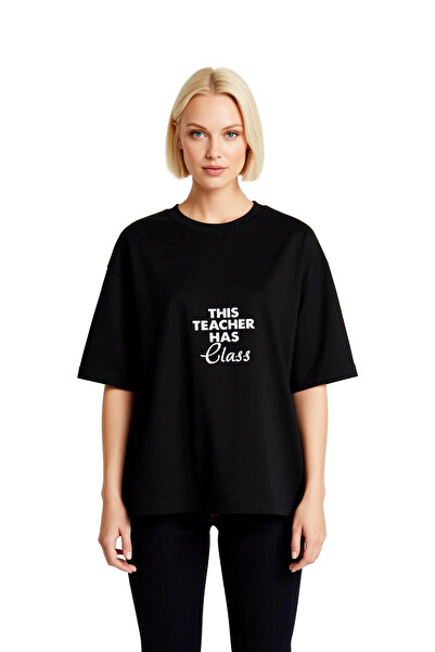 PayBuy Women's Oversize T-Shirt Teacher Message Printed Relaxed Fit Short Sle...
