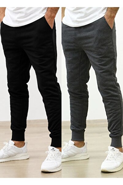 TORUK MAKTO Set of 2 Unisex Ribbed Leg Sweatpants Jogger Comfortable Fit Dail...