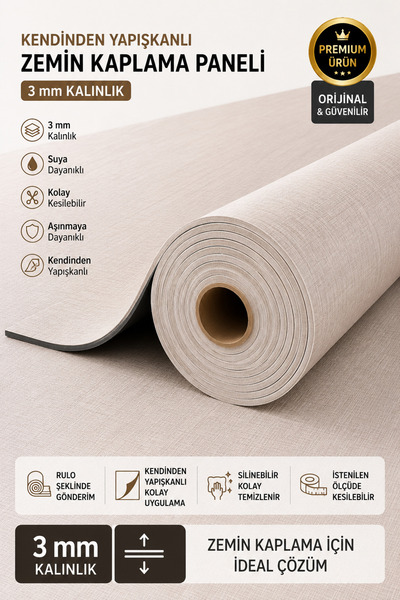 UKAB DEKOR 70x280 Cm Kendinden Yapışkanlı Premium Yüzey Pratik Uygulamalı Zemin Kaplama Paneli f006