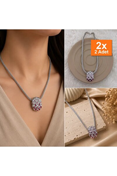 Bozhi Wicker Chain Large Ring Detailed Necklace Minimal Elegance Steel