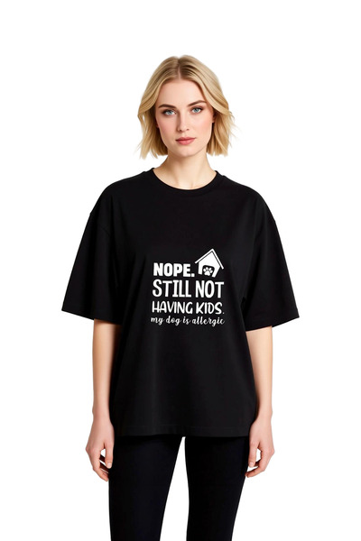 PayBuy Women's Oversize Graphic Printed Short Sleeve T-Shirt Dog Lover Humoro...