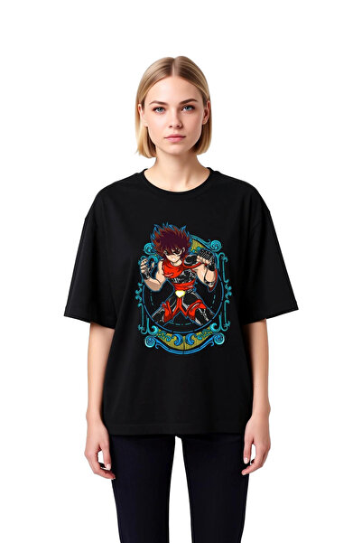 PayBuy Women's Oversize Anime Character Printed T-Shirt Dynamic Warrior Desig...