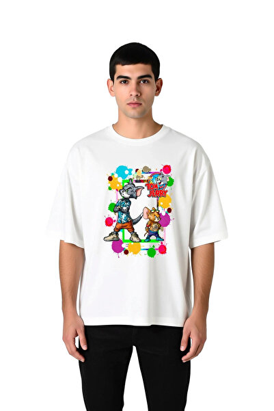 PayBuy Men's Oversize Cartoon Printed T-Shirt Colorful Pattern Digital Printi...
