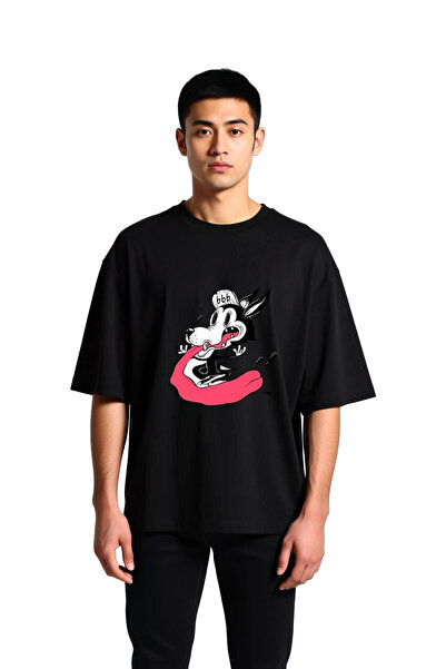 PayBuy Men's Oversize Cartoon Dog Printed Relaxed Fit Short Sleeve Casual T-S...