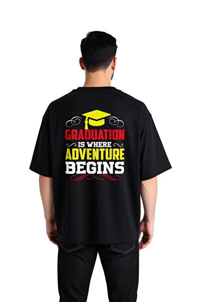 PayBuy Ανδρικό μπλουζάκι Oversize Graduation Printed T-shirt New Adventure Be...