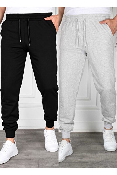 TORUK MAKTO Set of 2 Unisex Ribbed Leg Sweatpants Jogger Comfortable Fit Dail...