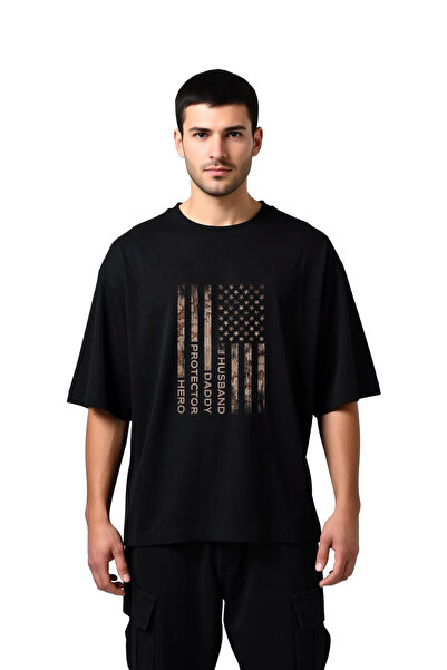 PayBuy Tricou supradimensionat pentru bărbați, cu tematică Valori de familie,...