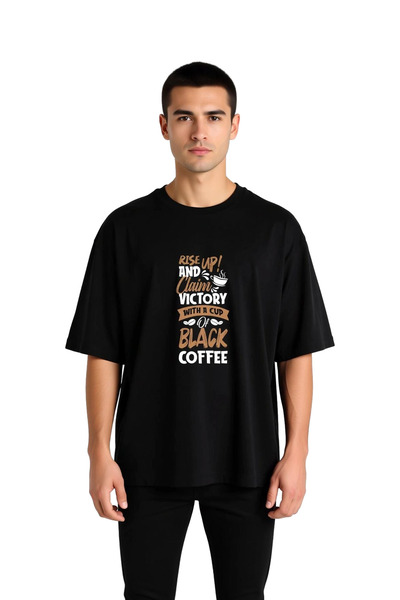 PayBuy Winning with Coffee Printed Men's Oversize T-Shirt