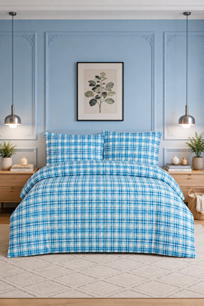 Menderes Home Cotton Collection Mann Flannel Double Duvet Cover Set 200X220 +...