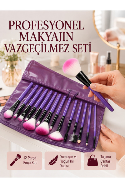 teknotrust 12-Piece Makeup Brush Set with Soft Bristles for a Premium Natural...