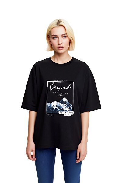 PayBuy Beyond Paradise Mountain Story Printed Women's Oversize T-Shirt