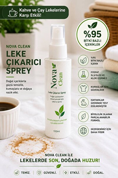 Nova Clean Leke Çıkarıcı Sprey 100 ml | Kumaş, Giysi ve Tekstil İçin Güçlü Le...