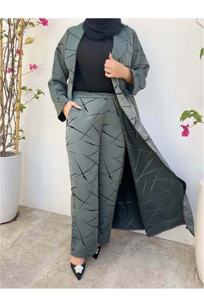 details Green Smart Abaya