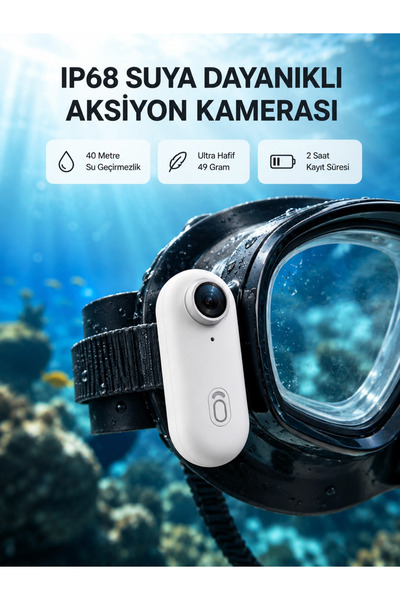 Epilons 4K Suya Dayanıklı Aksiyon Spor Kamerası 120° Geniş Açı Ve Destekli