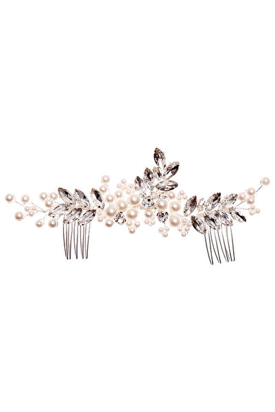 VeeShop Accesoriu de par pentru mirese, model cu perle si cristale ascutite, ...