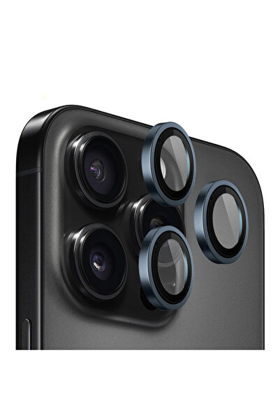 BLUEO Γνήσιο Μεταλλικό Προστατευτικό Φακού για iPhone 15 Pro Μπλε