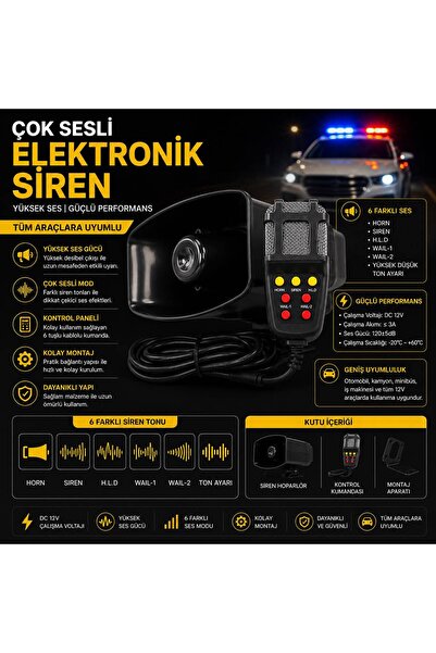 Genel Markalar KX YİN DİANZİİİ 7 Sesli 100W Siren