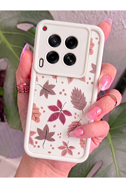 Rivor Tecno Camon 30 Uyumlu Kılıf Kamera Korumalı Sonbahar Yaprakları Desenli...