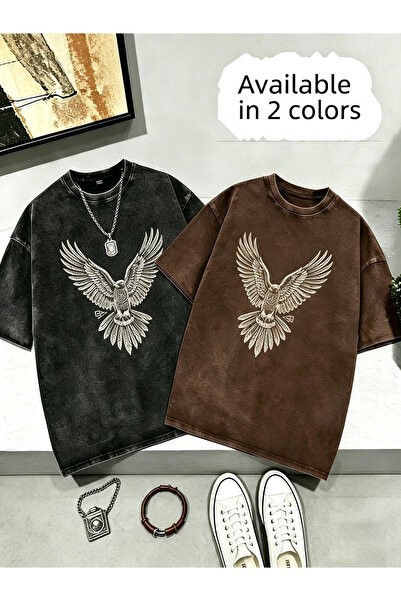 Little YELLOW Duck 230g Water-washed short-sleeved shirt Vintage Distressed W...
