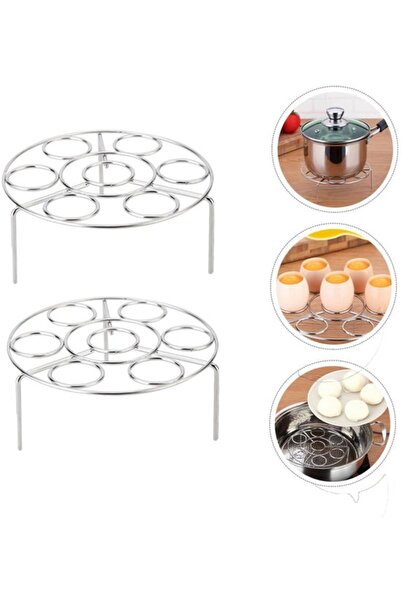 STARSTAR 2-Piece Stainless Steel Egg Steamer Rack (Silver)