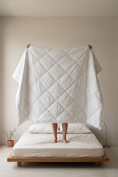 Menderes Home Cotton Collection Ranforce Silicone Filled Double Quilt White 1...