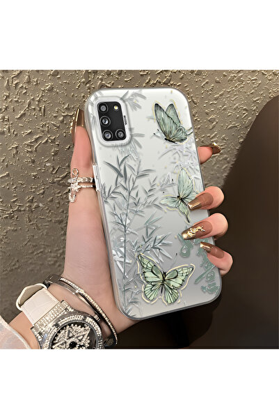 ARTISHELL Samsung Galaxy A31 Uyumlu Bambu ve Kelebek Desenli Tam Korumalı Tel...