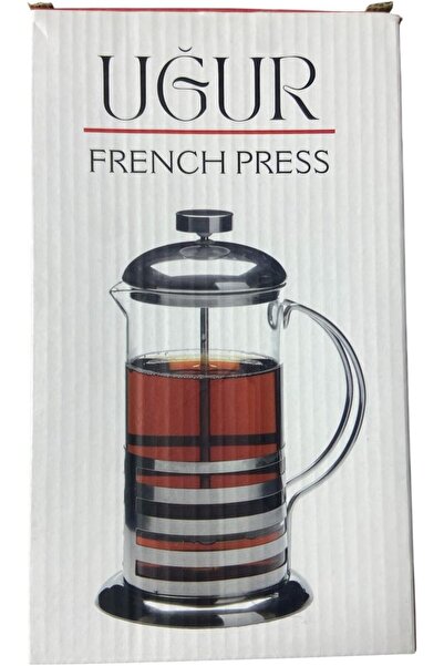 pasajdanal UĞUR French Press، هيكل زجاجي، غطاء وقاعدة من الفولاذ المقاوم للصد...
