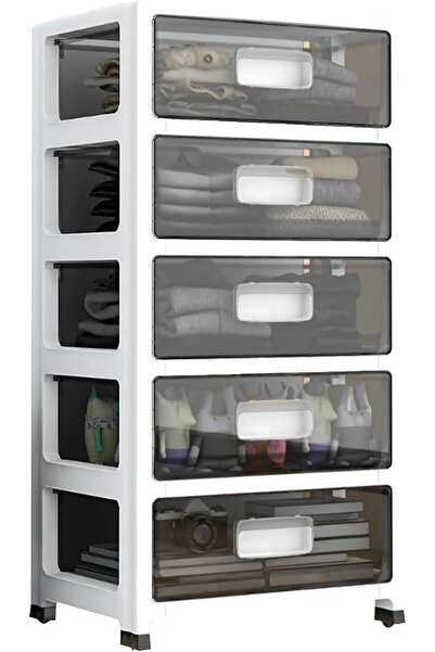GENERAL 5Drawers File Cabinet, Portable Storage Cabinet Mobile File Storage C...