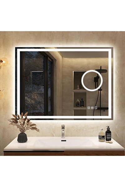 Dotail Oglindă de baie cu LED, 80 x 60 cm, 42 W, Bluetooth, 5x, Anti-aburire,...