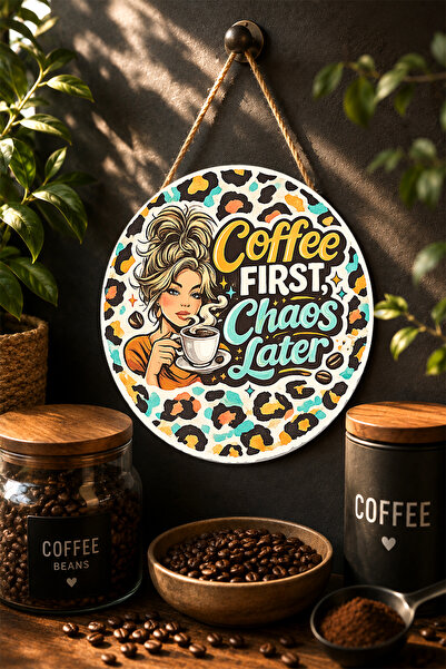 Mayeka Cafeaua în primul rând, haosul după acea. Desen cu leopard, masă rotun...