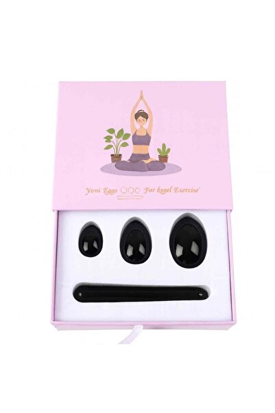 craftmystic Set Cristale Yoni din Obsidian Negru - Vindecare Feminin Sacra si...