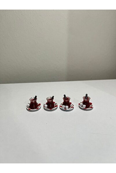 Lyvera Design 4 adet şekerli ve kaşıklı Minyatür çay bardağı bardak yüksekliğ...