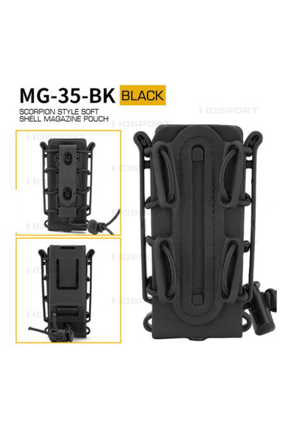 Choice1 Black Tactical 9mm Single Magazine Pouch with Molle Clip Quick Releas...