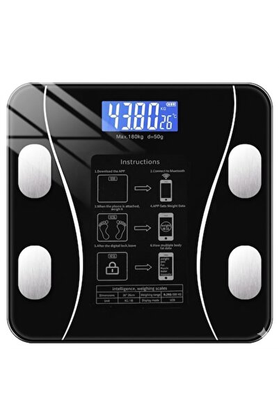 Ruhhy Cântar de baie inteligent Bluetooth 180KG, Analiză corporală 8-în-1, IM...