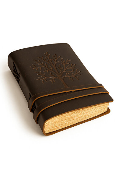 craftmystic Genuine leather journal with the Tree of Life and cotton paper - ...