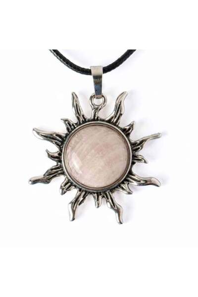 craftmystic Iubire si Armonie - Colier Soare cu Cuart Roz
