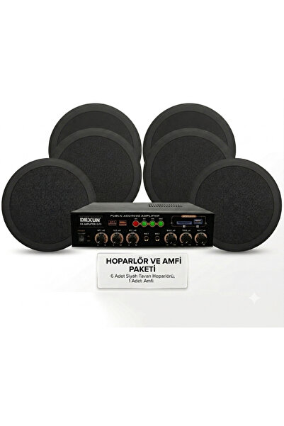 OSW Cafe ve Ofisler İçin Hazır Ses Paketi: 6'lı Tavan Hoparlör ve Bluetooth A...