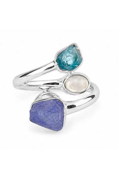 craftmystic Δαχτυλίδι Ασημένιο 925 ρυθμιζόμενο με Τανζανίτη, Σελήνιο και Μπλε...