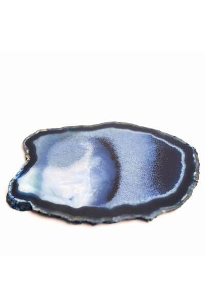 craftmystic Felie de Agat Albastru 15-16 cm - Calm si Claritate Mentala