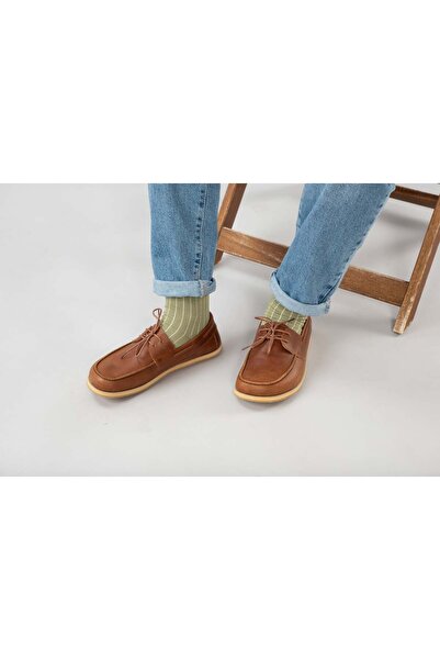 Erkek Kahverengi Barefoot Deri Günlük Ayakkabı