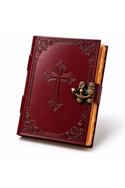 craftmystic Jurnal din Piele Naturala cu Cruce Embosata - Eleganta Vintage si...