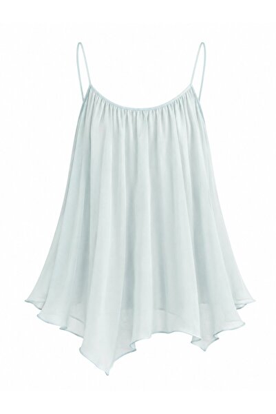 Laluvia Light Blue Strappy Blouse - 5090