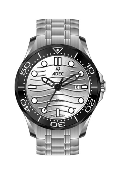 Adec Ag24116-4 Steel Case Cord Case Calendar Japanese 3 Atm Water Resistant M...
