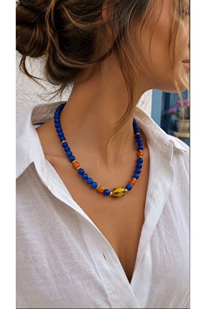 nevaastil takı & aksesuar African Glass Handmade Beads Lava Stone Natural Sto...